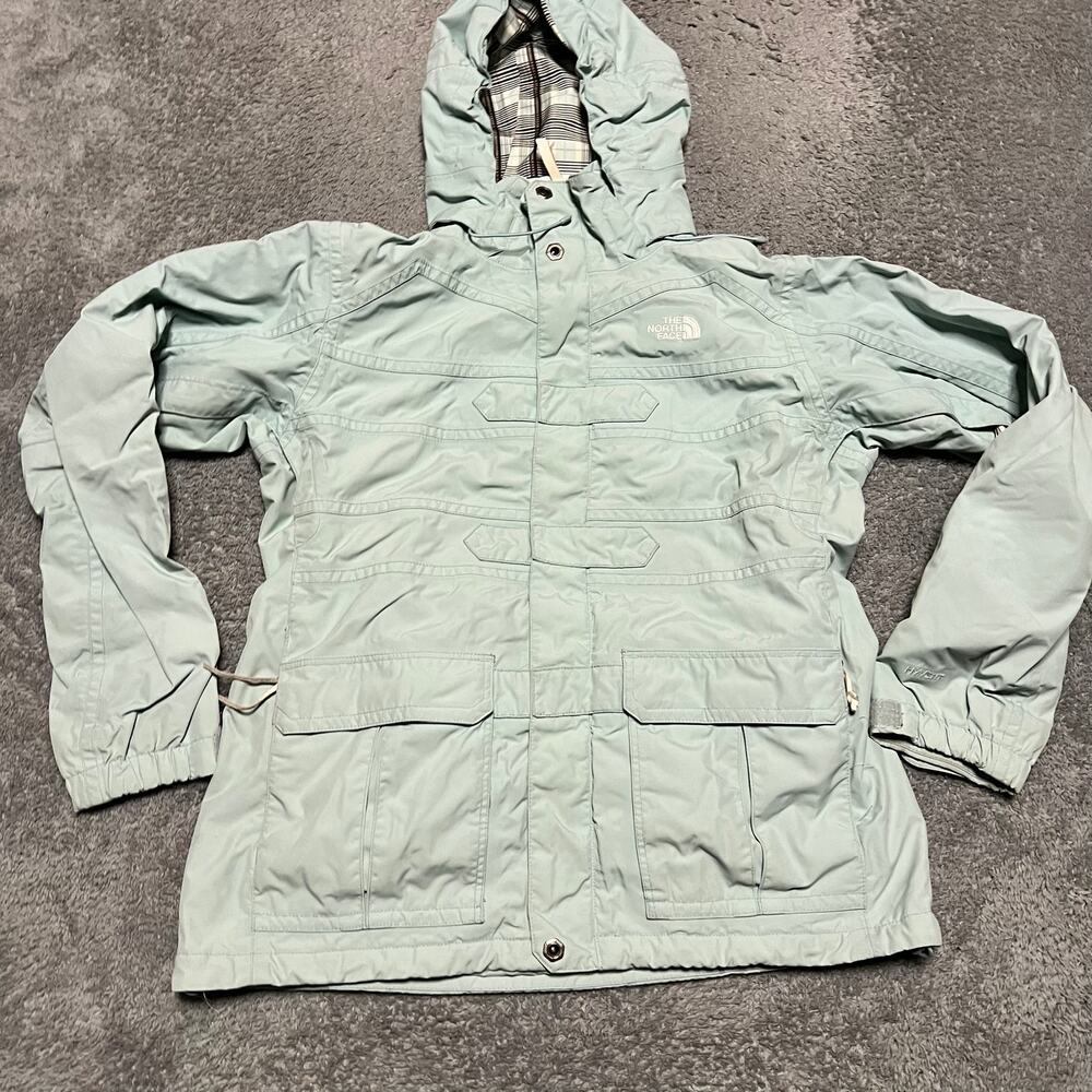 North Face Jacket Womens Large Compass AW7H Nylon Hooded Ski Coat Hyvent **